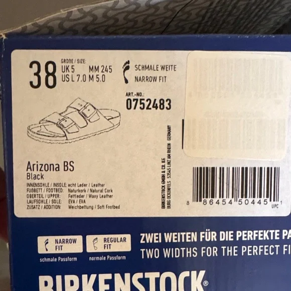 Birkenstock Arizona Black Oiled Leather Sandals size 38 - Picture 3 of 3